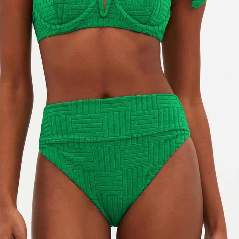 NEW Beach Riot Highway Bikini Bottoms Terry Green Size Small